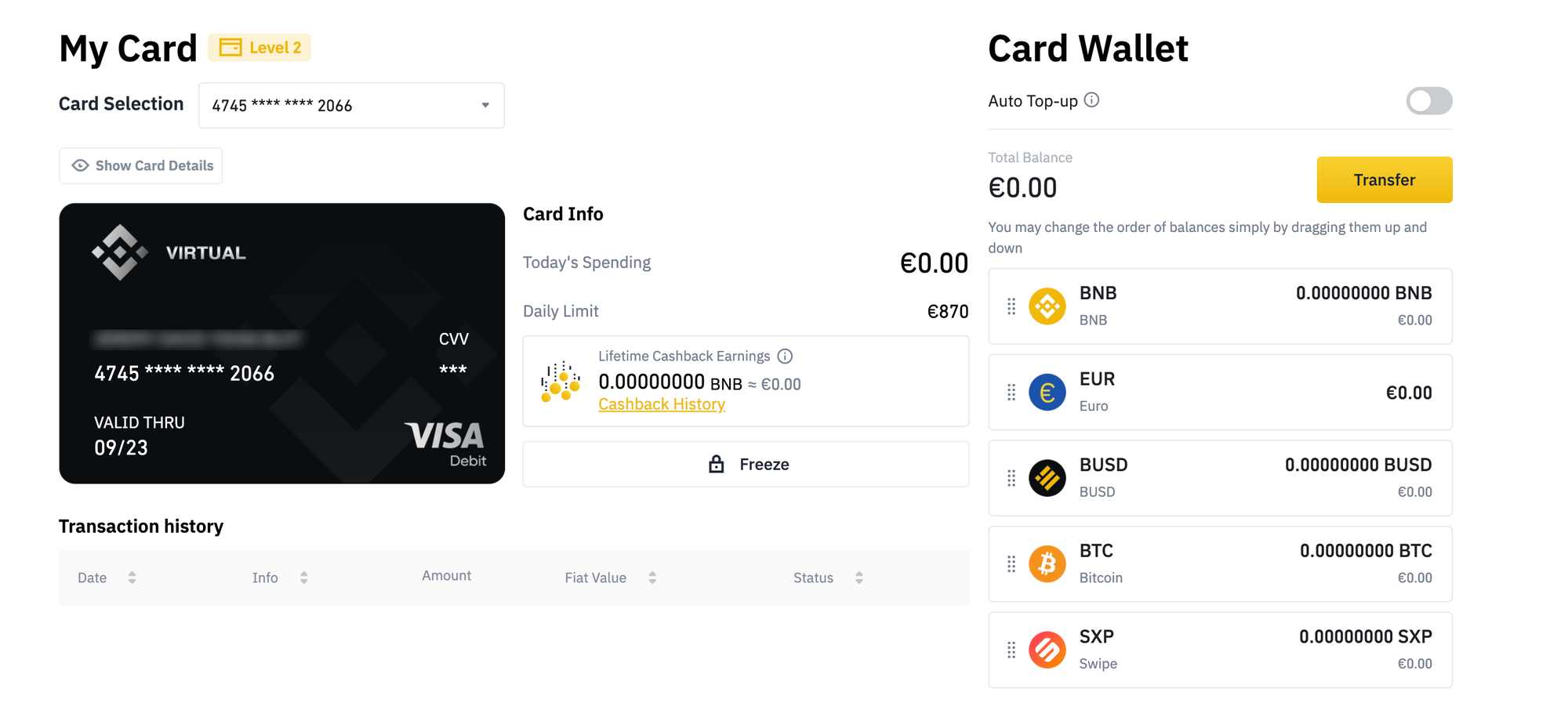 how does binance card work