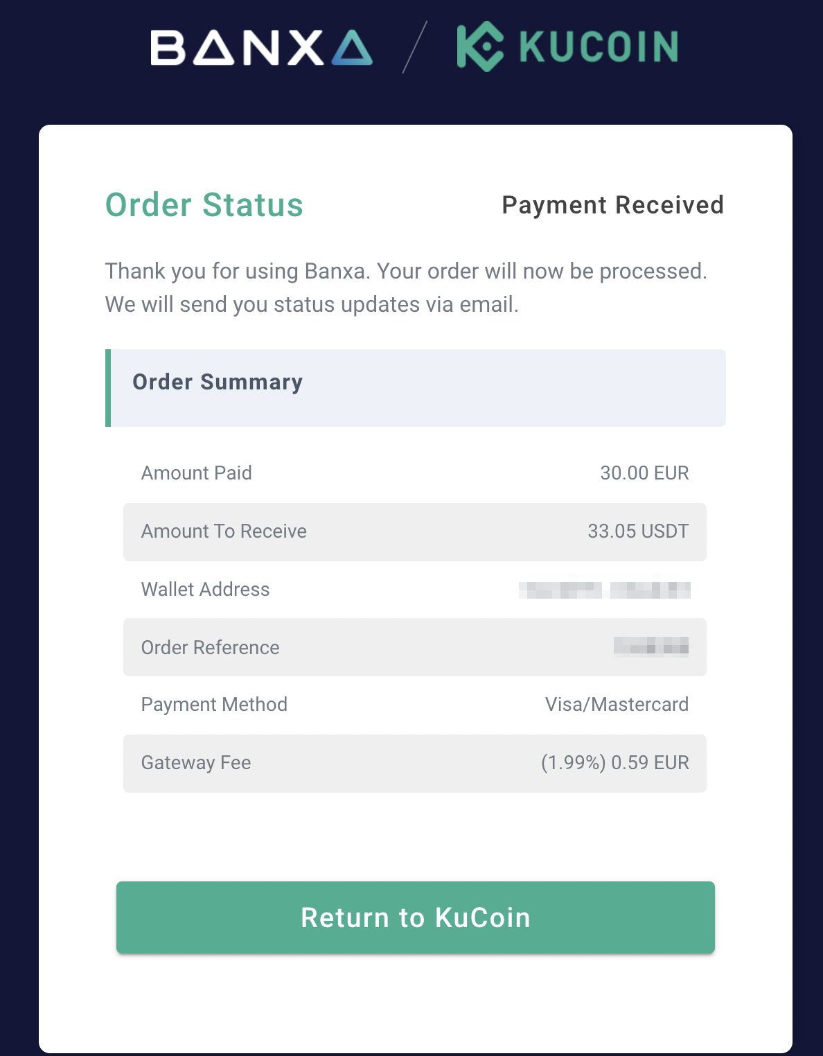 kucoin no transaction email