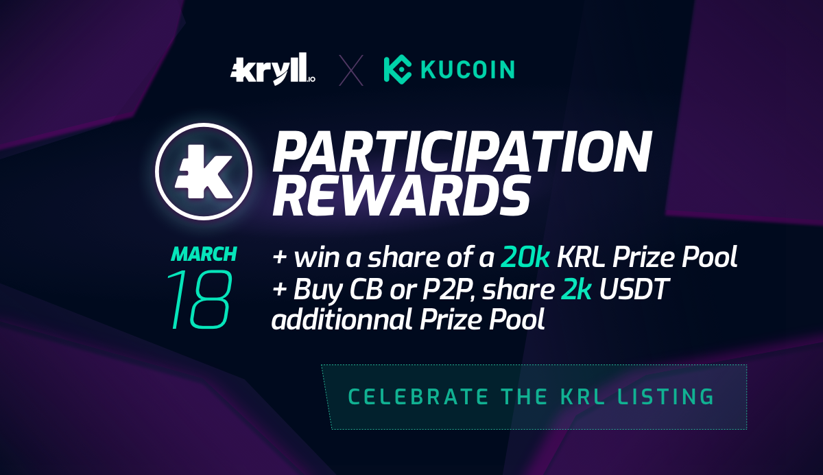 Participation rewards+credit Card/P2P-Listing KRL on Kucoin