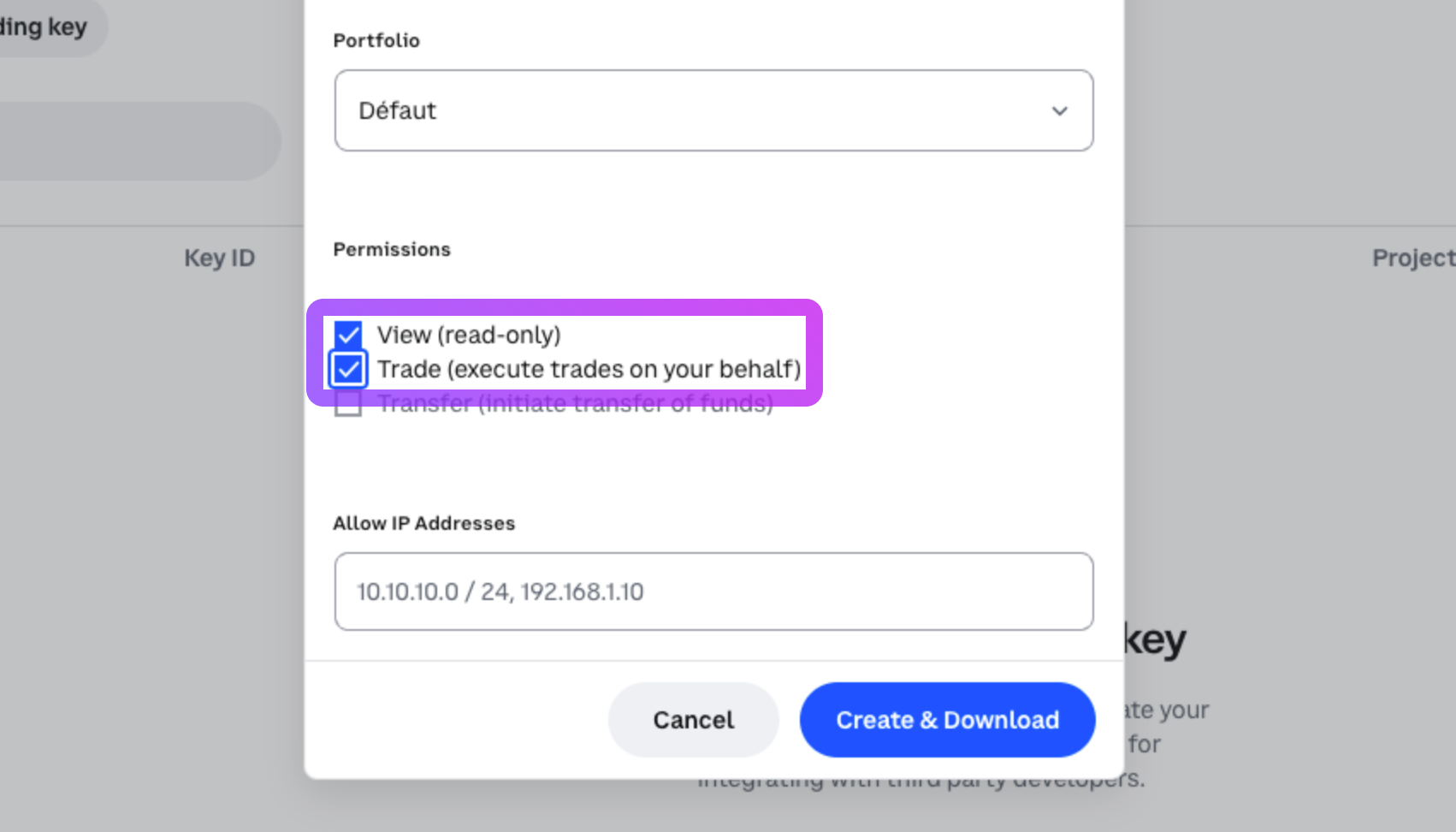 How to add your Coinbase API key to your Kryll account