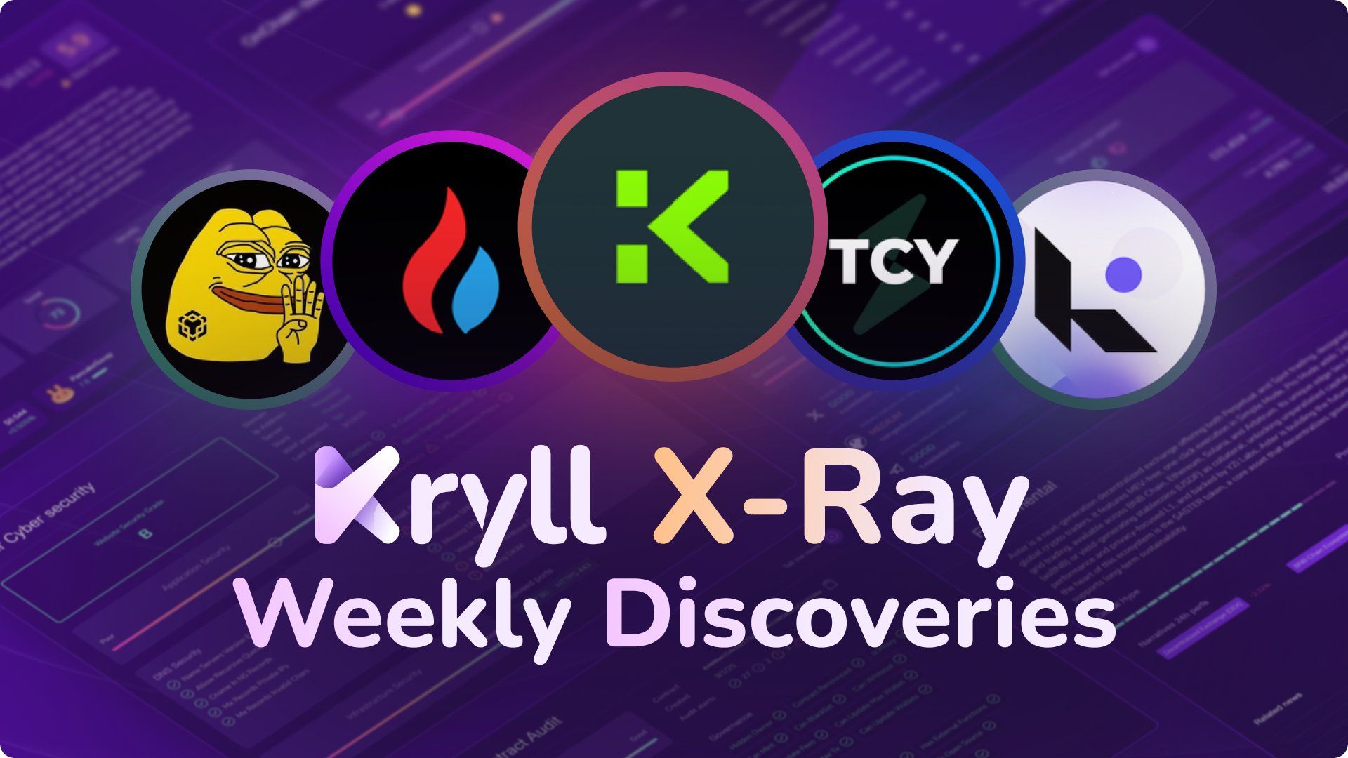 X-Ray Weekly Discoveries Week 42 | Audit of $KGEN, $HTX, $TCY, $YEPE & $KLINK
