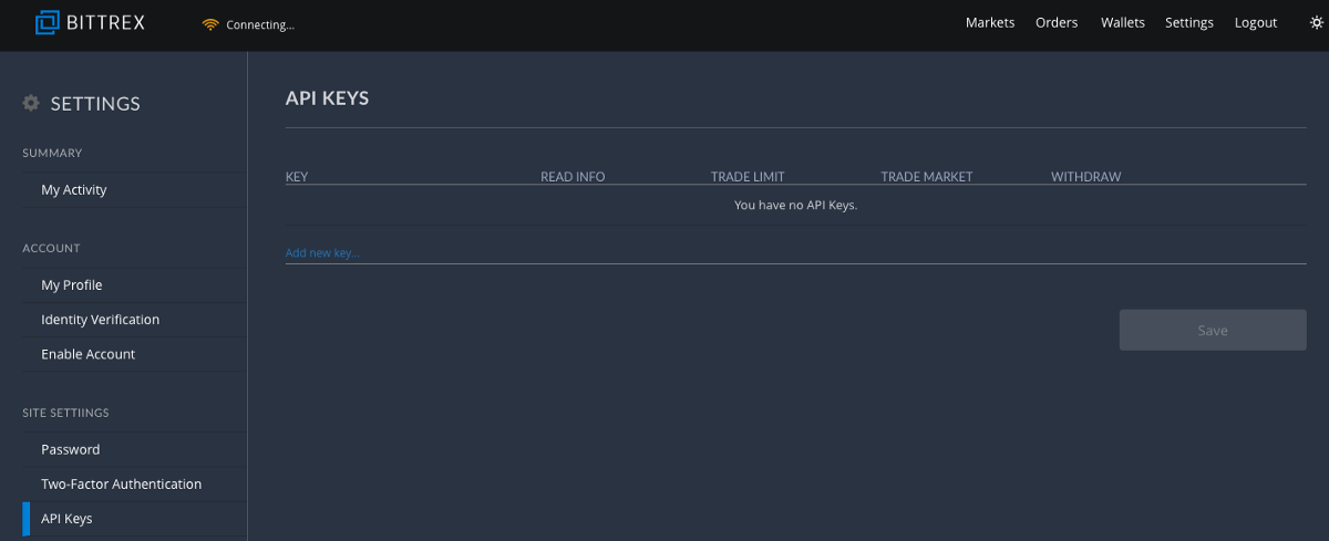 How to add your Bittrex API key to your Kryll.io dashboard